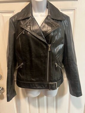 Express Black Leather Moto Jacket